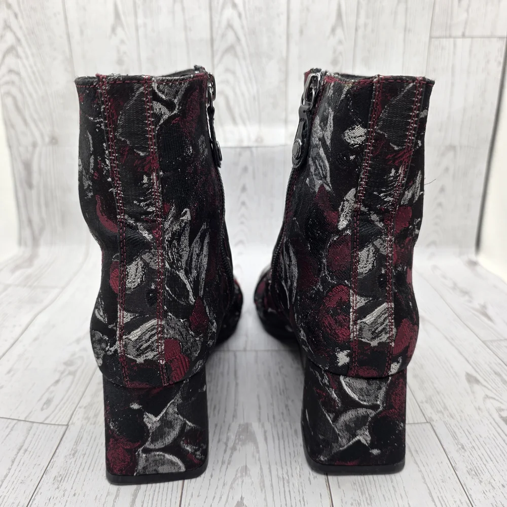 Geox Red and Black Floral Ankle Boots - Respira Technology 37.5/US7/7.5‎